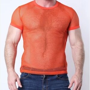 Timeteo Orange Mesh T-Shirt